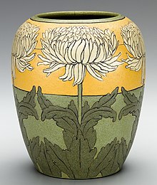 Vase, ca. 1911, Paul Revere Pottery. Metropolitan Museum of Art. Vase MET L.2009.22.233 (cropped).jpg