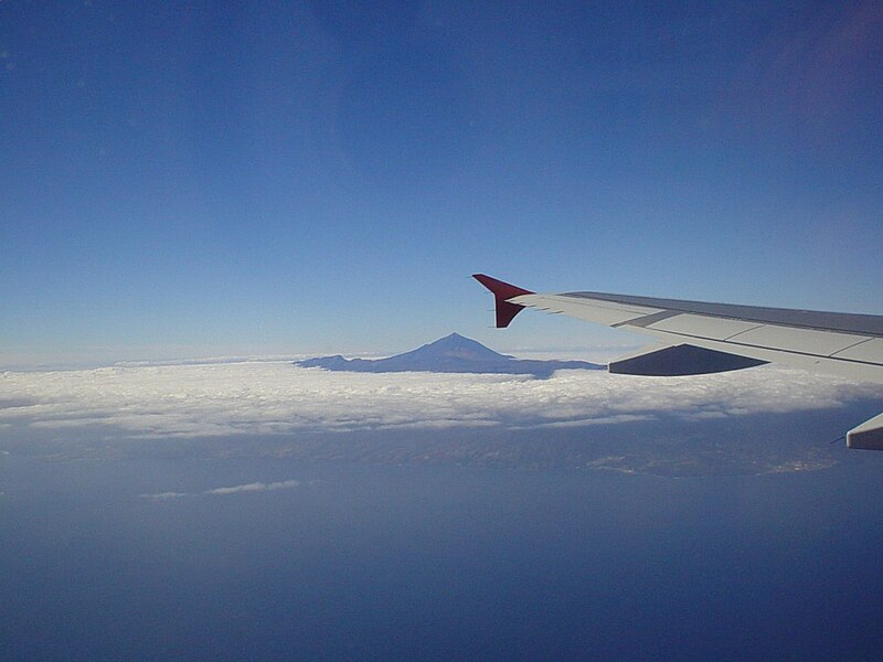 File:Volcanic mountain from plane.jpg