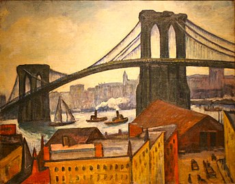 Widok na Brooklyn Bridge, po 1920, Brooklyn Museum