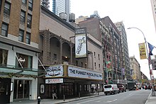 The theater's exterior as seen from the east W 49 St Dec 2021 01.jpg