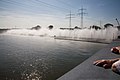 Wasserwand an der Mainschleuse bei Mühlheim