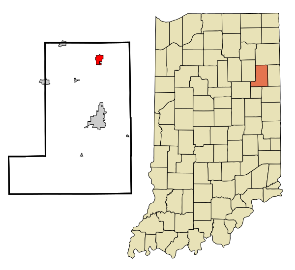Fitxategi:Wells County Indiana Incorporated and Unincorporated areas Ossian Highlighted.svg