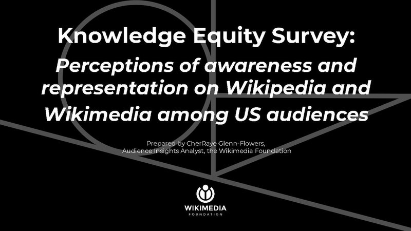 File:Wikimedia Foundation Knowledge Equity Survey 2021 - United States.pdf