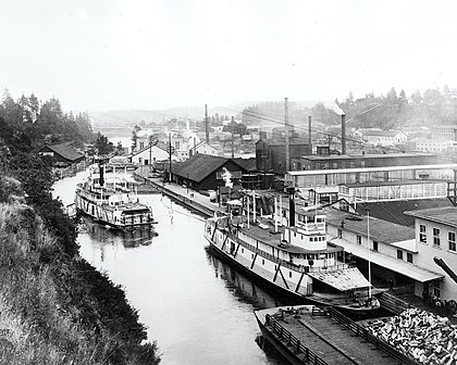 Oregon City and Willamette Falls in 1888