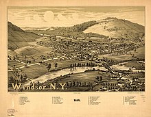 Lithograph of Windsor from 1887 by L.R. Burleigh including a list of landmarks Windsor, N.Y. 1887. LOC 75694871.jpg