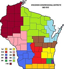 Wisconsin Congressional districts following the 1900 census WisCongMap1903.jpg