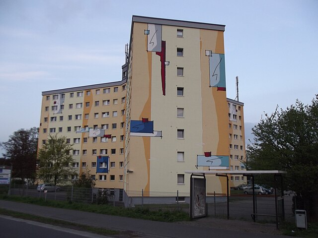 A residential block in Steinfurt, Westphalia, Germany, forming a "Y"