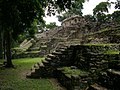An image of one of the pyramids in the upper level of Yaxchilán