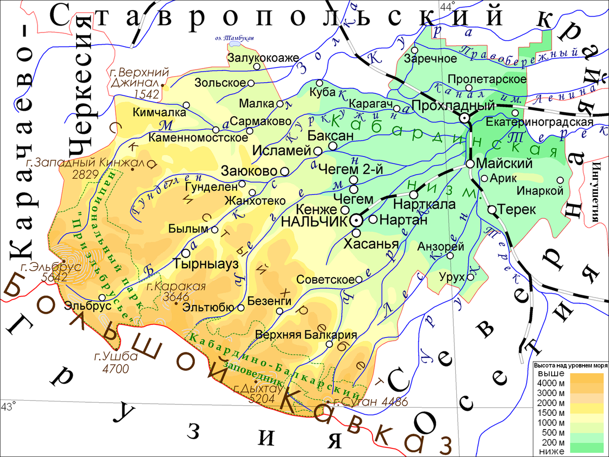 Карта кабарды 19 века