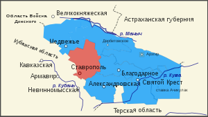 Ставропольский уезд на карте