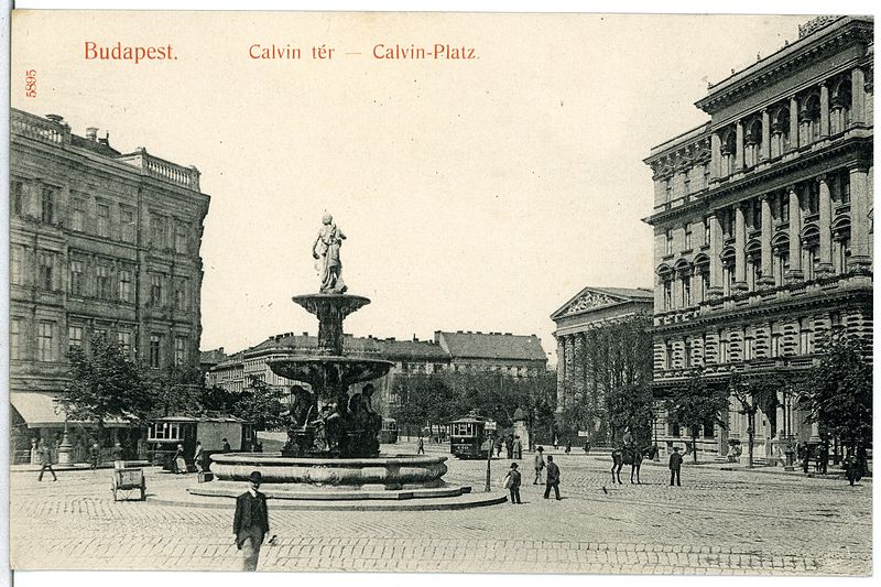 File:05895-Budapest-1905-Calvinplatz mit Straßenbahnen-Brück & Sohn Kunstverlag.jpg