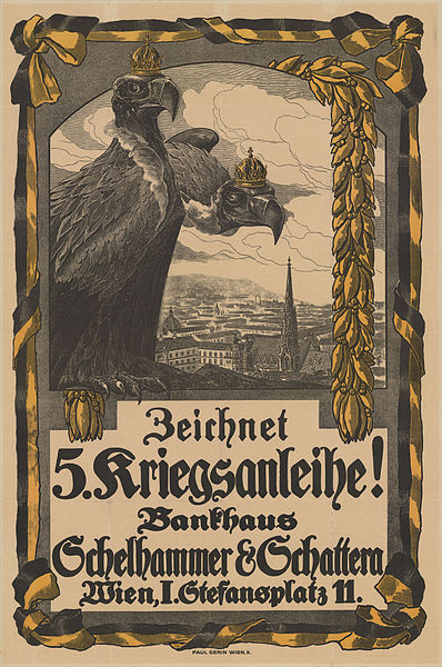 File:18 Sammlung Eybl Österreich-Ungarn. Herbert Rendl. Zeichnet 5. Kriegsanleihe! 1916. 95 x 63 cm. (Slg.Nr. 592).jpg