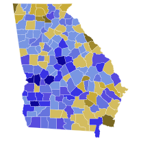 File:1926 Georgia gubernatorial Democratic primary election results map by county.svg