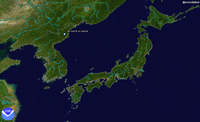 NASA Blue Marble Image of estimated location of the test (41.2943deg N 129.1342deg E) 2006NorthKoreaNuclearTestSiteAerial.png