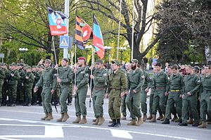 Members of the brigade on parade 2015-05-05. Repetitsiia parada Pobedy 173.jpg