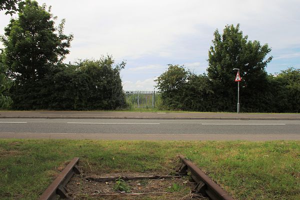 The railway station at Portishead will be built where the old route has been severed by this new road