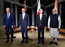 President Biden with prime ministers Albanese, Kishida and Modi 20230520g7summit quad01.jpg