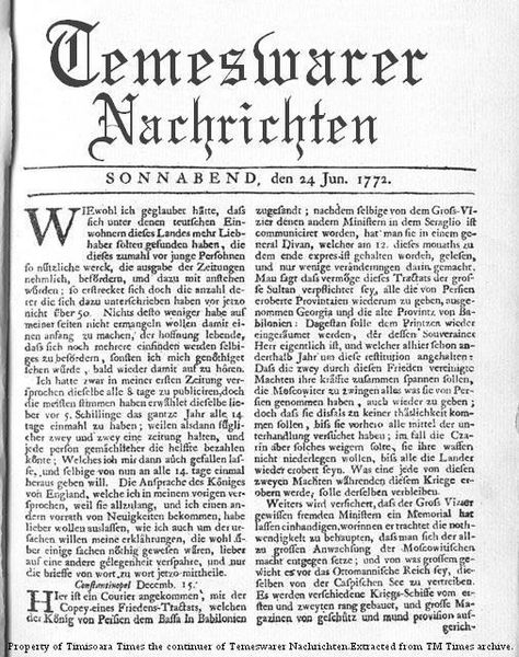 File:24-Jan-1772 Temeswarer Nachrichten (Timisoara Times).jpg