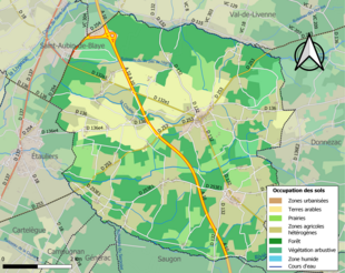 Kolorowa mapa przedstawiająca użytkowanie gruntów.