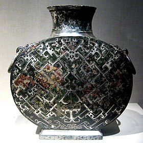 3rd century BC Eastern Zhou bronze and silver flask.jpg