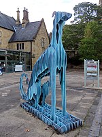 Acton Dog sculpture outside Wrexham County Borough Museum. 5.11.21 Wrexham (Wrecsam) and the St Giles Angels 013 (51659305317).jpg