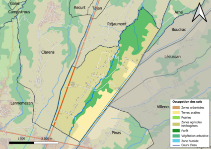 Kolorowa mapa przedstawiająca użytkowanie gruntów.