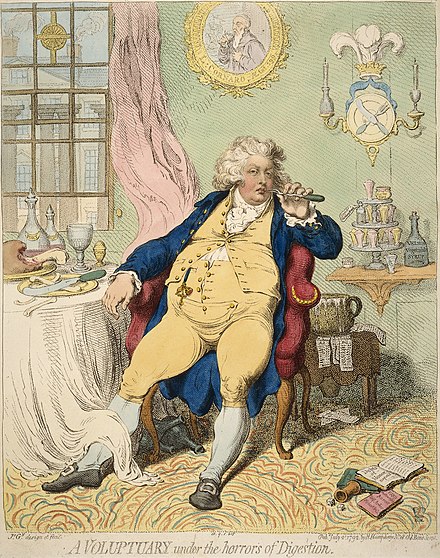 A Gillray caricature of the Prince of Wales, an ally of Fox