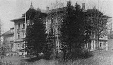 Historisches Bild der Wirtschaftlichen Frauenschule, später Landfrauenschule in Miesbach, 1930er Jahre