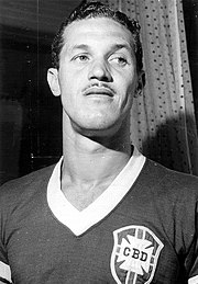 Ademir scored a record 9 goals for Brazil at the 1950 FIFA World Cup. Ademir de Menezes.jpg