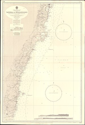 300px admiralty chart no 1020 tathra to wollongong%2c published 1961