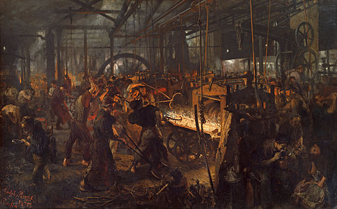 مصنع درفلة الحديد 1875 بريشة أدولف مينزل