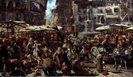 Adolph Menzel, Piazza d’Erbe w Weronie, 1884