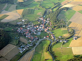 Aerial view of Damshausen from the southwest