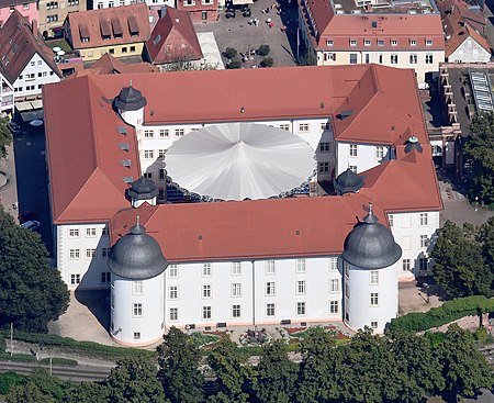 Aerial image of the Ettlingen Palace (view from the southwest)