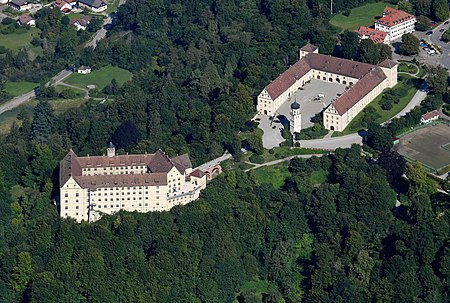 Aerial image of the Schloss Heiligenberg (view from the southeast)