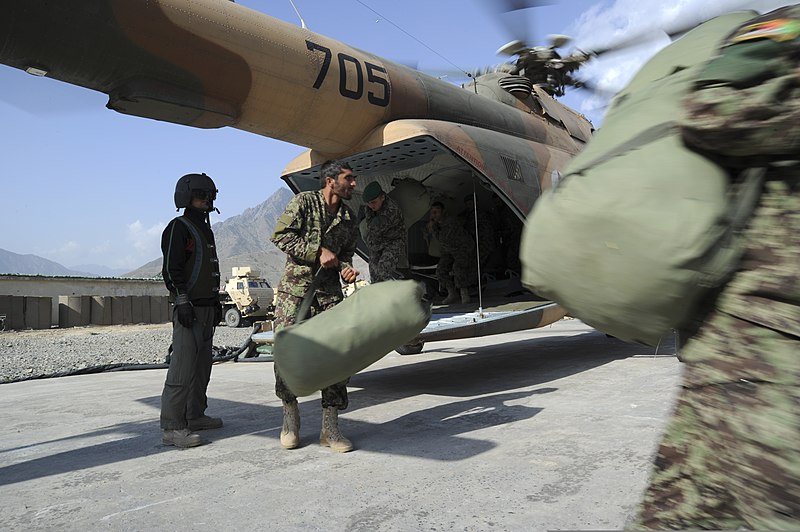 File:Afghan National Army (ANA) soldiers disembark from an ANA Air Force Mi-17 helicopter at Forward Operating Base (FOB) Bostick after traveling from another FOB in Afghanistan Oct. 9, 2011 111009-F-RW714-212.jpg