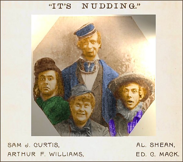 Al Shean, Sam J. Curtis, Arthur F. Williams, Ed C. Mack – the original Manhattan Comedy Four in "It's Nudding" 1898–99