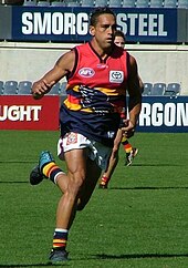 Andrew McLeod is a two-time Norm Smith Medallist and Adelaide's games record holder. Amcleod (cropped).jpg