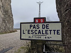 Panneau Michelin du pas de l'Escalette.