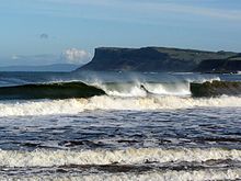 Waves in Ballycastle; Scotland can be seen in the background