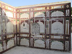 A view of semi-restored walls at the Hari Singh haveli.
