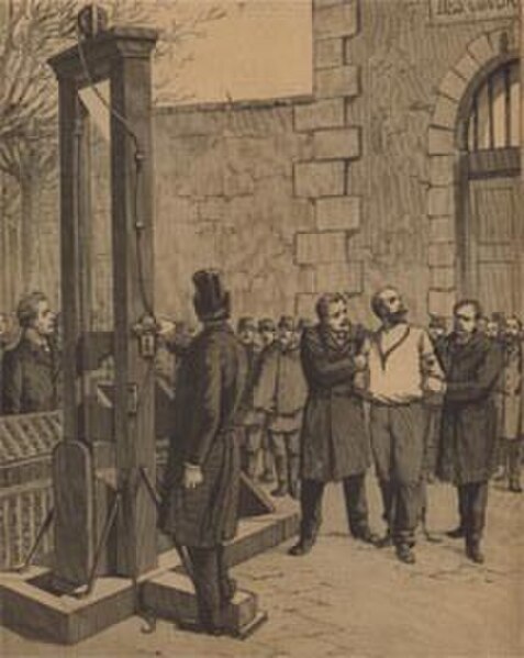 Anarchist Auguste Vaillant about to be guillotined in France in 1894