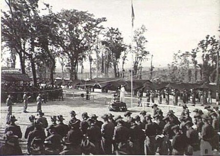 Members of the 2/3rd Battalion during a memorial service held for members of the unit who were killed in the Aitape–Wewak campaign