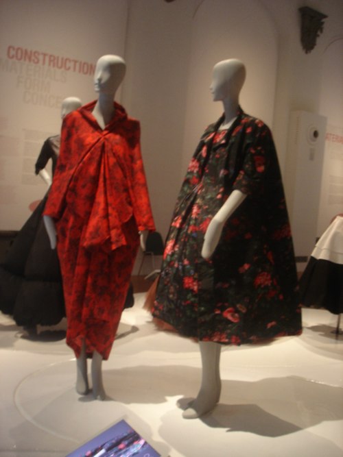 Dresses designed by Cristóbal Balenciaga on display in Florence, Italy