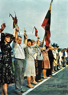 Baltic Way 1989 peaceful demonstration in the form of a human chain