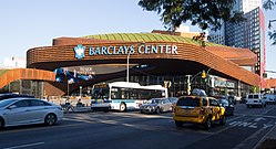 Barclays Center hosts games for teams like the Brooklyn Nets and New York Islanders. Barclays Center 1.jpg