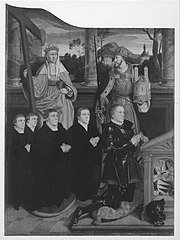 The Siegen Altar: Saints Helena and Heinrich with the founder Arnold von Siegen and his four sons. Reverse: Ecce Homo
