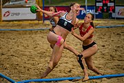 Deutsch: Beachhandball U-17-Europameisterschaften 2019 (Beach handball Euro); Tag 3: 29. Juni – Mädchen, Hauptrundengruppe I, Litauen-Deutschland 0:2 (156:25, 4:18) English: 2019 Women's Ech Beach Handball 17; Day 3: 29 June 2019 – Girls Main Round Group I – Lithuania Vs. Germany 0:2 (156:25, 4:18)