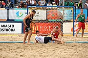 Deutsch: Beachhandball Europameisterschaften 2019 (Beach handball Euro); Tag 6: 7. Juli 2019 – Spiel um Platz Drei, Männer, Ungarn-Russland 2:0 (26:20, 23:22) English: Beach handball Euro; Day 6: 7 July 2019 – Men's Bronze Medal Match – Hungary-Russia 2:0 (26:20, 23:22)