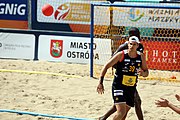 Deutsch: Beachhandball Europameisterschaften 2019 (Beach handball Euro); Tag 2: 3. Juli 2019 – Männer, Vorrunde Gruppe A, Spanien-Norwegen 1:2 (22:26, 28:22, 8:10) English: Beach handball Euro; Day 2: 3 July 2019 – Men Preliminary Round Group A - Spain-Norway 1:2 (22:26, 28:22, 8:10)